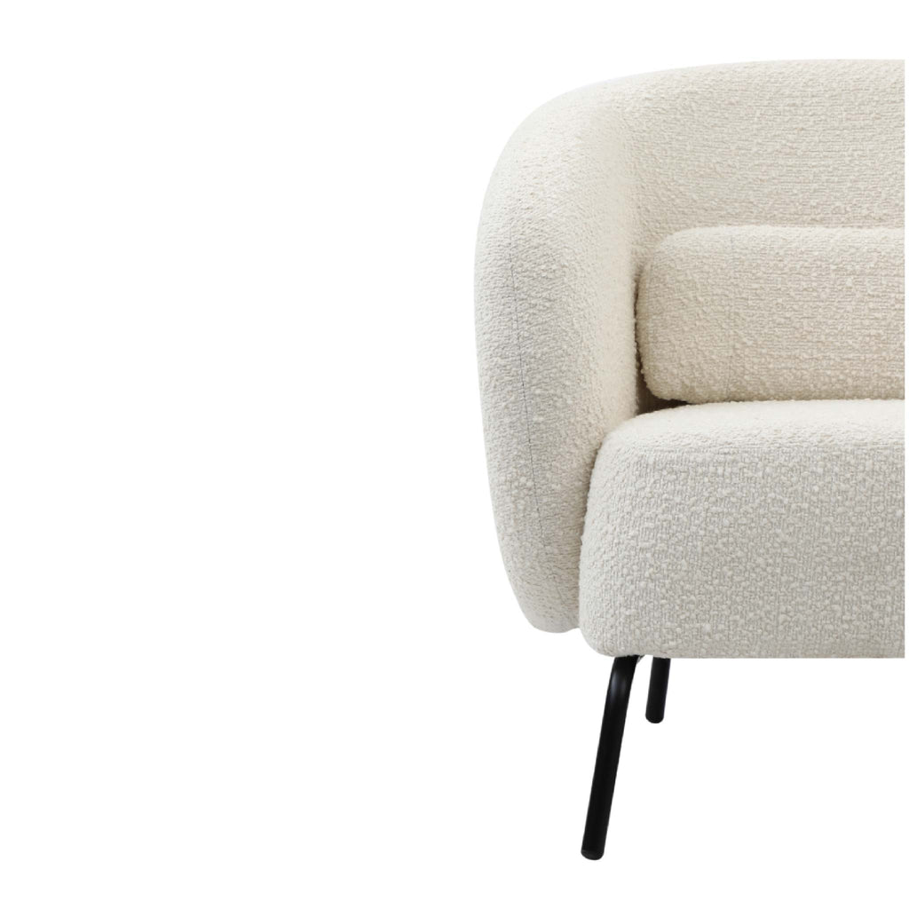 Joey Ivory Curved Armchair