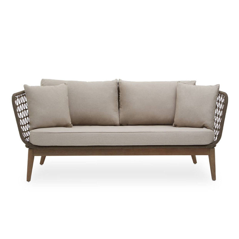 Opus Grey Woven Rope Three Seater Sofa with Cushions