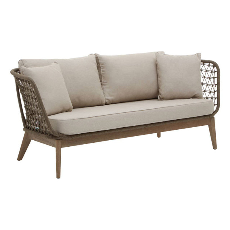 Opus Grey Woven Rope Three Seater Sofa with Cushions