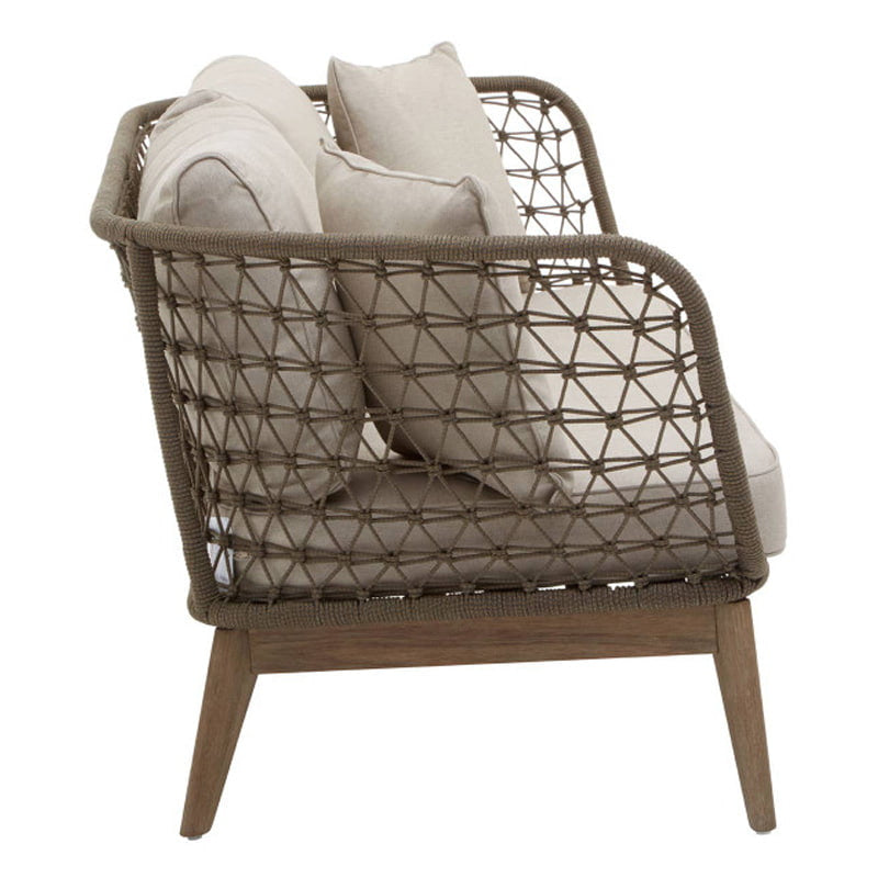 Opus Grey Woven Rope Three Seater Sofa with Cushions