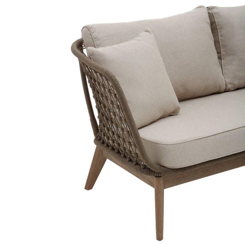Opus Grey Woven Rope Three Seater Sofa with Cushions