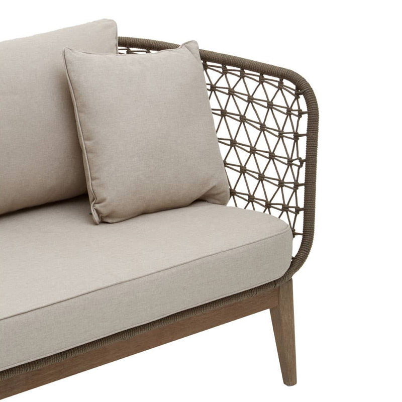 Opus Grey Woven Rope Three Seater Sofa with Cushions
