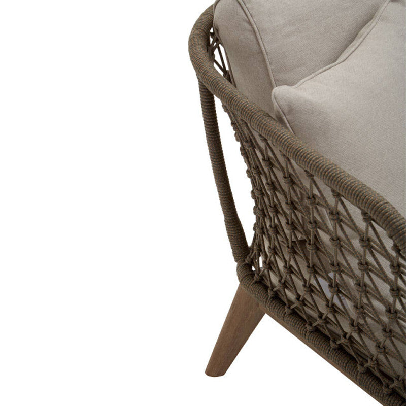 Opus Grey Woven Rope Three Seater Sofa with Cushions