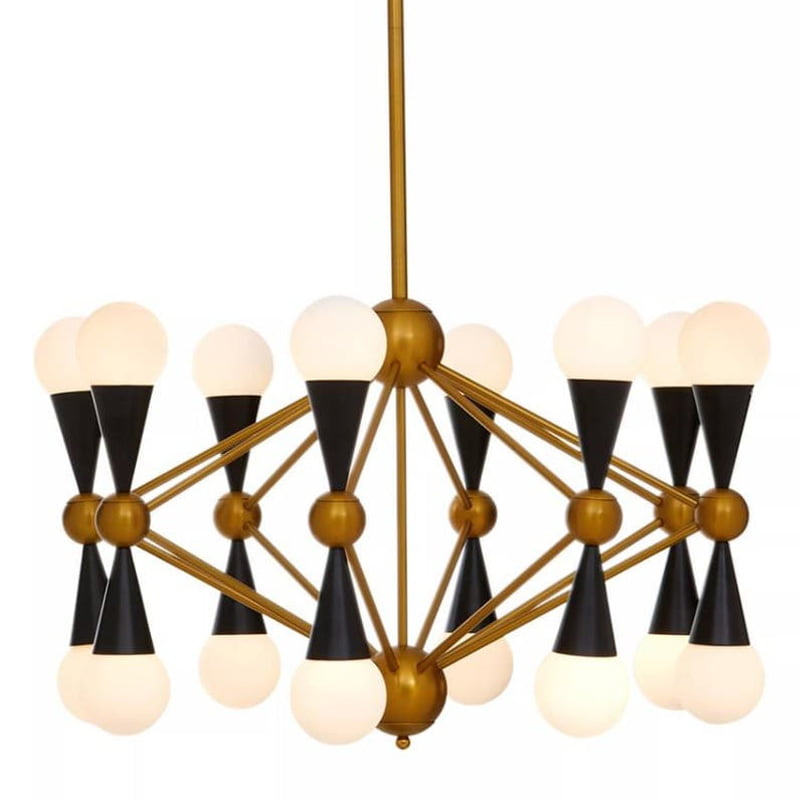 Orko Brass And Black 16 Bulb Statement Pendant Light