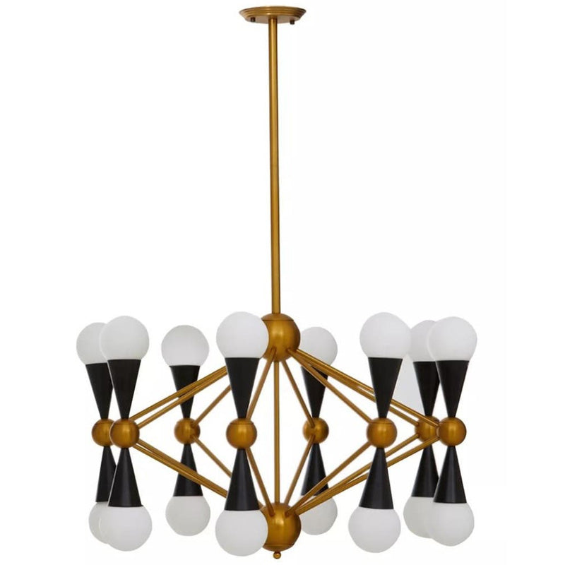 Orko Brass And Black 16 Bulb Statement Pendant Light