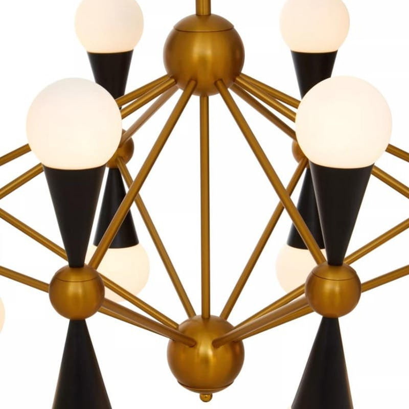 Orko Brass And Black 16 Bulb Statement Pendant Light