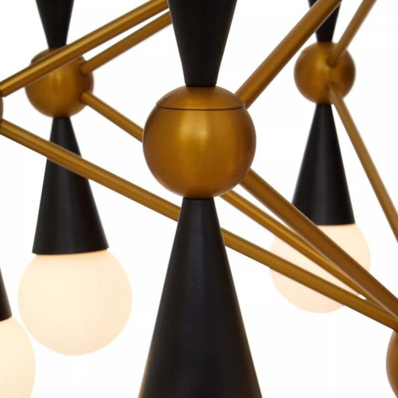 Orko Brass And Black 16 Bulb Statement Pendant Light