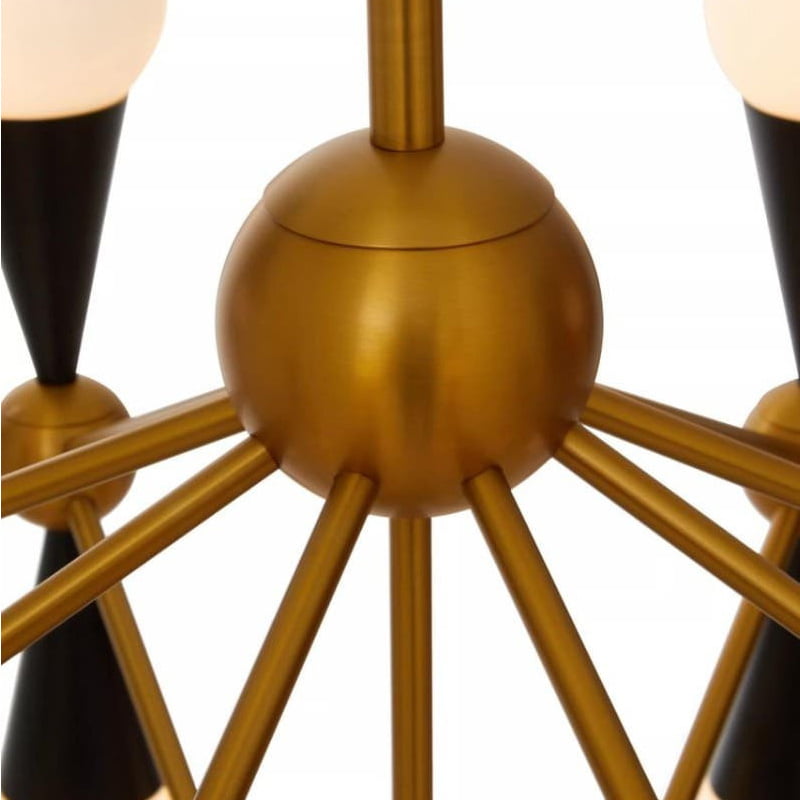 Orko Brass And Black 16 Bulb Statement Pendant Light