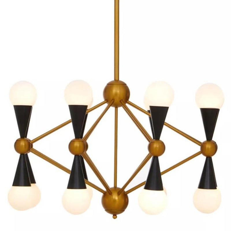 Orko Brass And Black 16 Bulb Statement Pendant Light