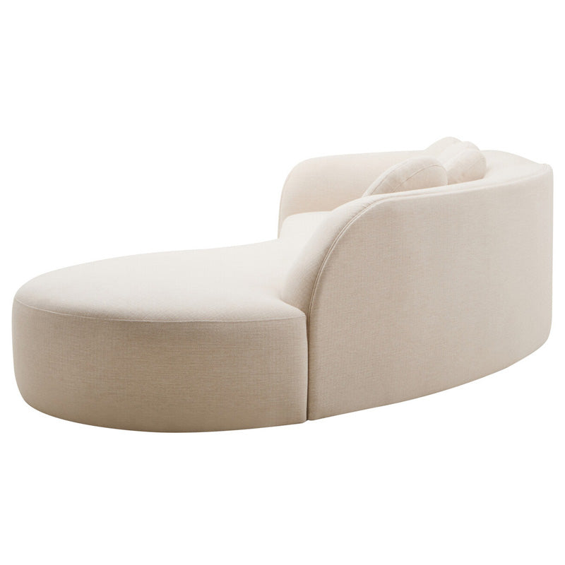 Ovada Cream Linen 3 Seater Curved Sofa