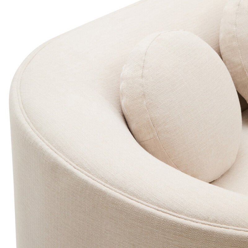 Ovada Cream Linen 3 Seater Curved Sofa