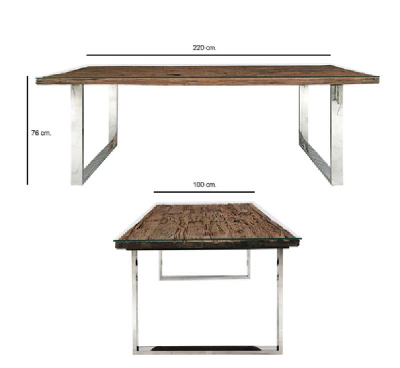 Railway Sleeper 220cm Dining Table RAI03