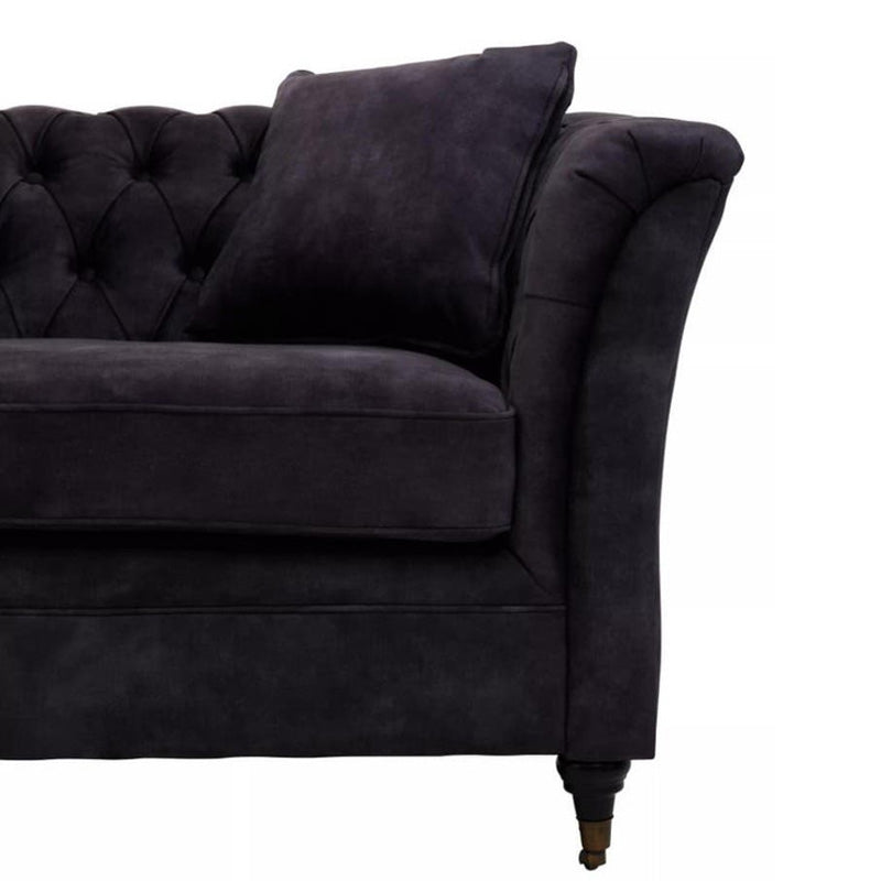 Sabrina Three Seat Grey Velvet Sofa