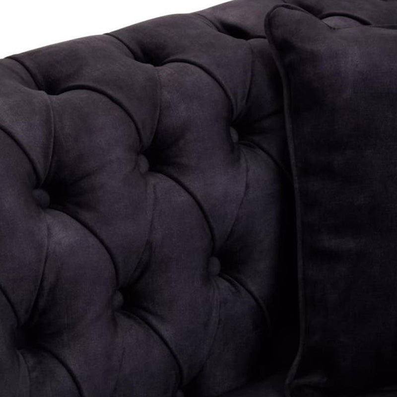 Sabrina Three Seat Grey Velvet Sofa
