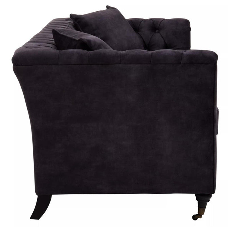 Sabrina Three Seat Grey Velvet Sofa