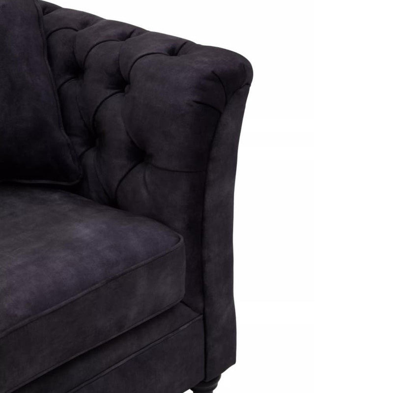 Sabrina Three Seat Grey Velvet Sofa