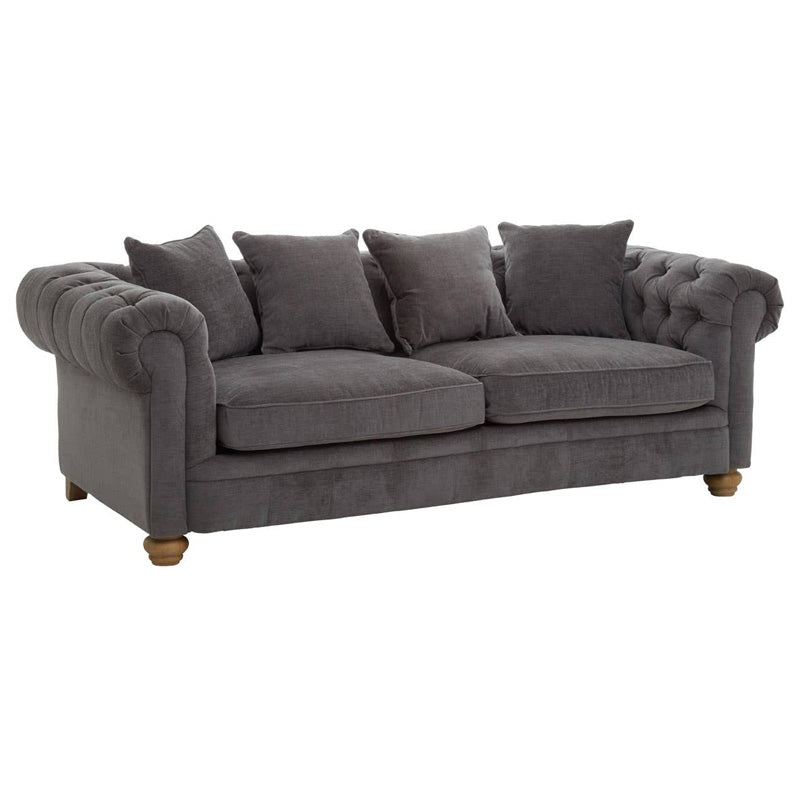 Spencer Three Seat Grey Fabric Sofa