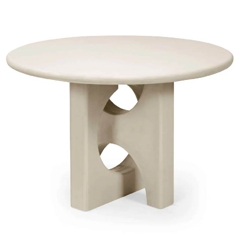 Thyra Concrete effect Round 4 Seater Dining Table 