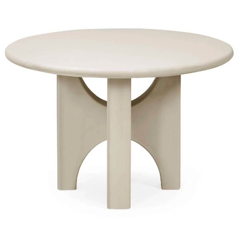 Thyra Concrete effect Round 4 Seater Dining Table 