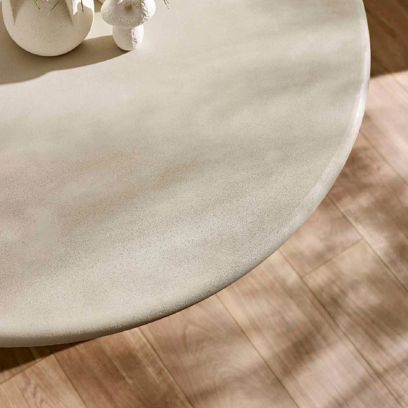 Thyra Concrete effect Round 4 Seater Dining Table 