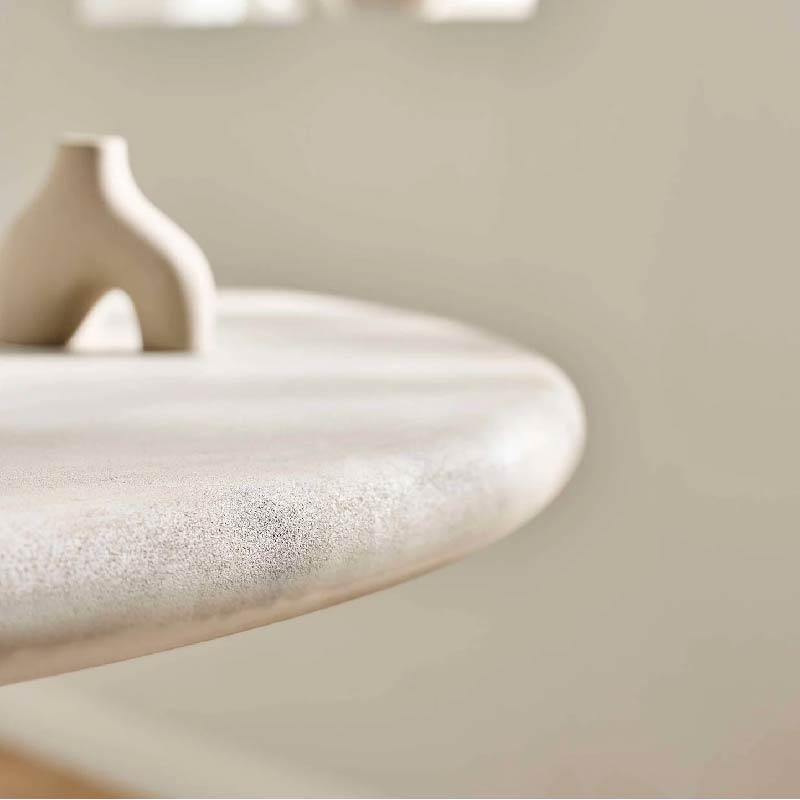 Thyra Concrete effect Round 4 Seater Dining Table 