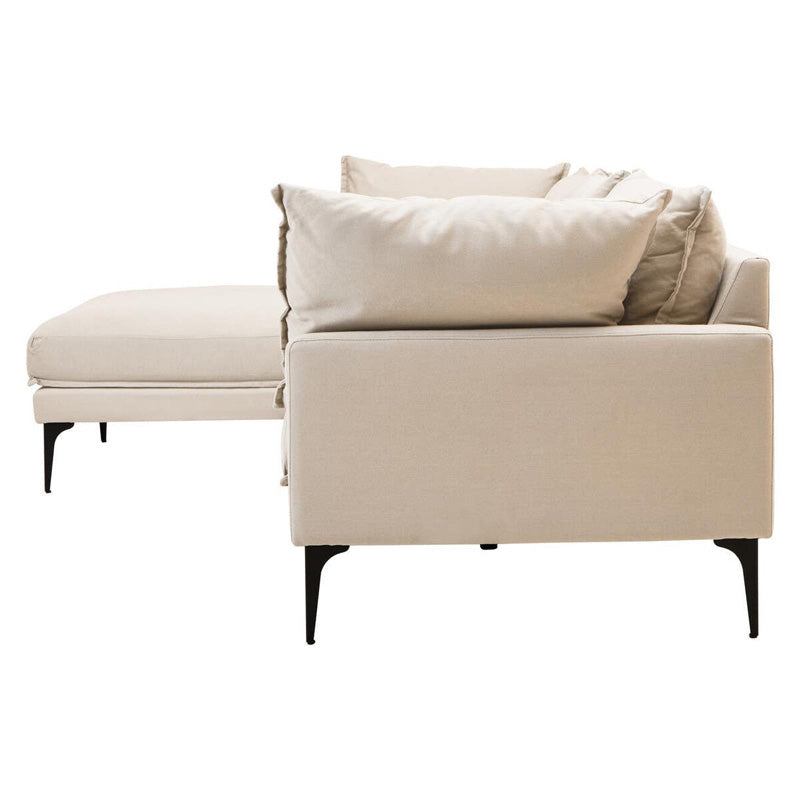Troyes Cream Three Seat Left Chaise Sofa 