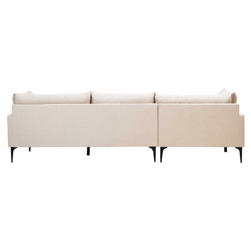 Troyes Cream Three Seat Left Chaise Sofa 
