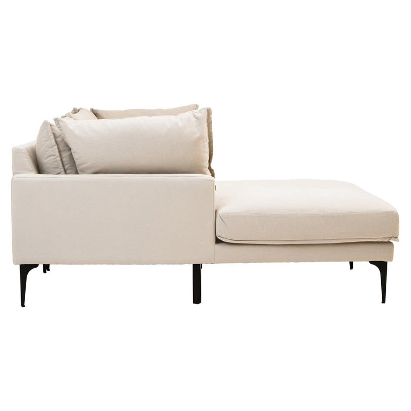 Troyes Cream Three Seat Left Chaise Sofa 