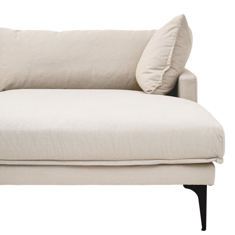 Troyes Cream Three Seat right Chaise Sofa 