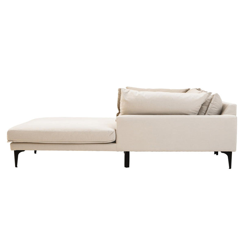 Troyes Cream Three Seat right Chaise Sofa 