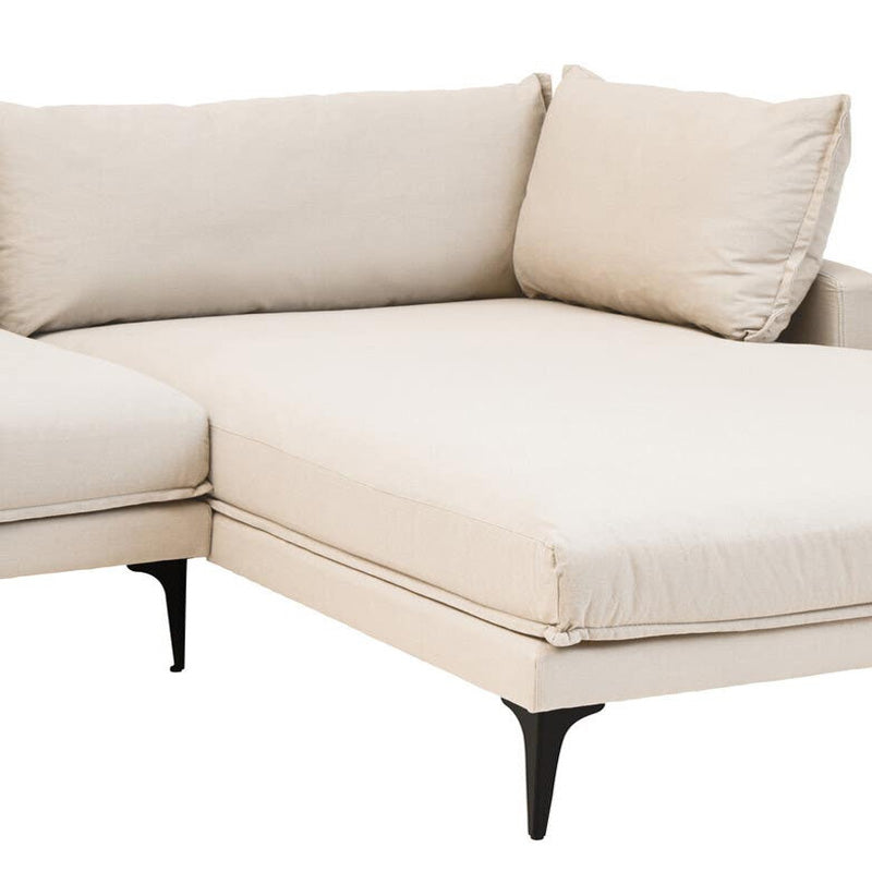 Troyes Cream Three Seat right Chaise Sofa 