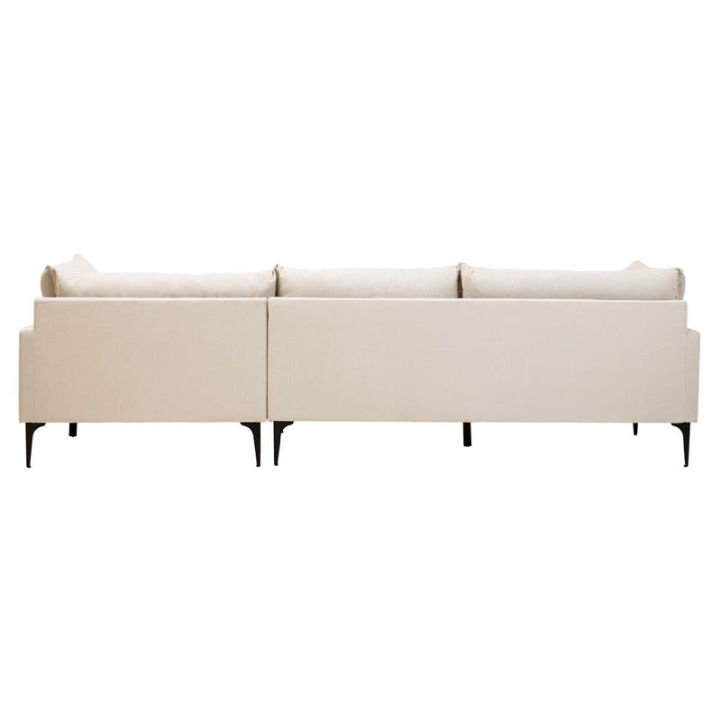 Troyes Cream Three Seat right Chaise Sofa 