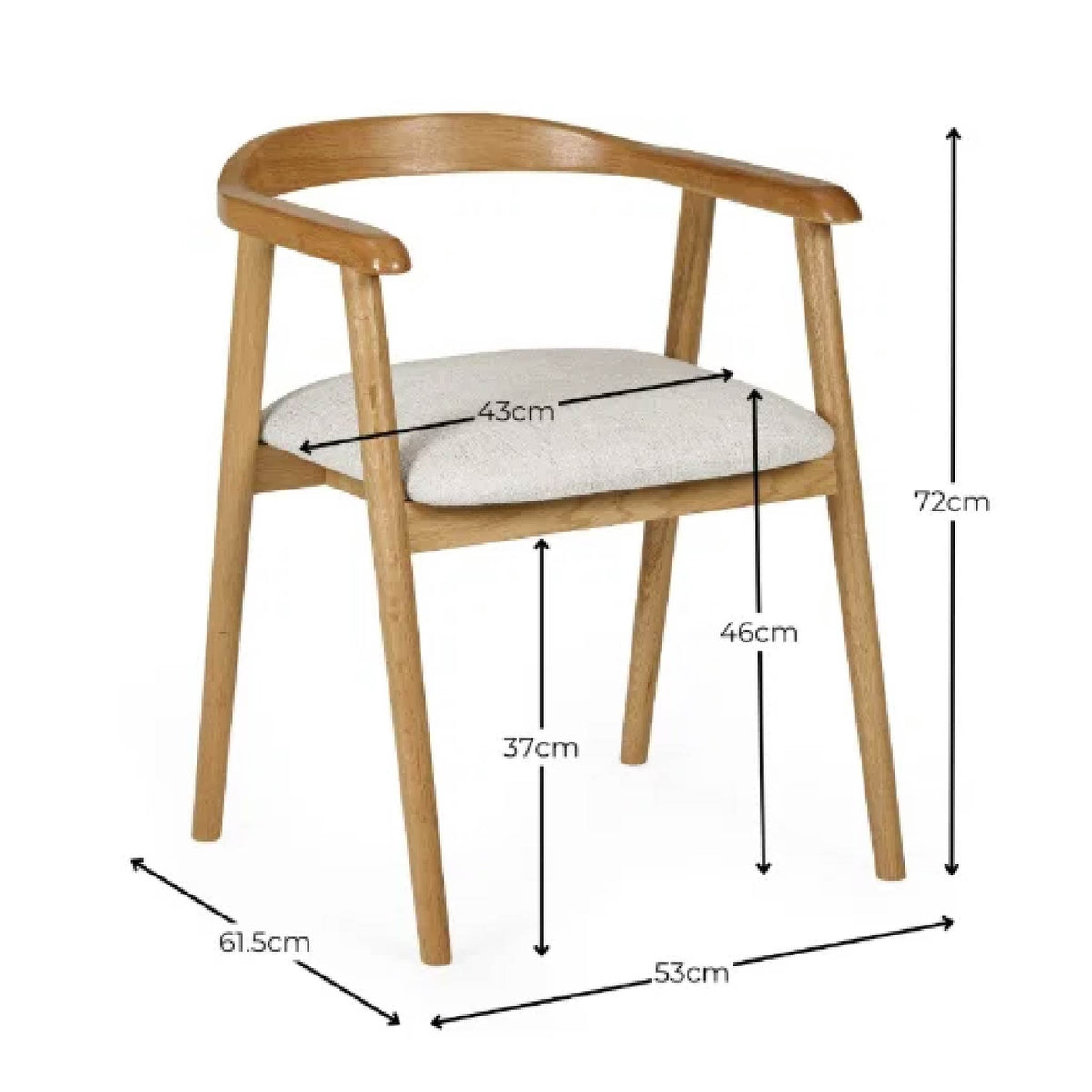 Una Curved Back Dining Chairs (Set of 2)