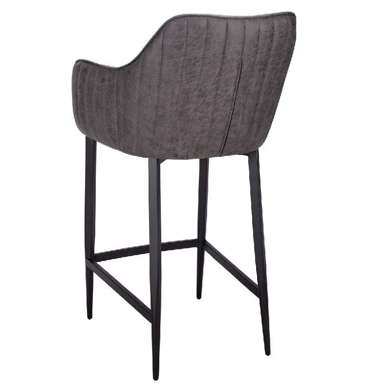 Vintage Faux Leather Grey Dining Stool ST-L45