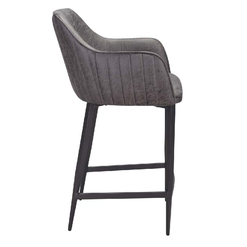 Vintage Faux Leather Grey Dining Stool ST-L45