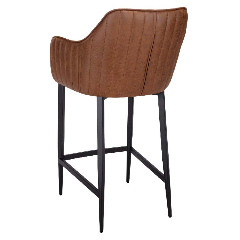 Vintage Faux Leather Tan Dining Stool ST-L35