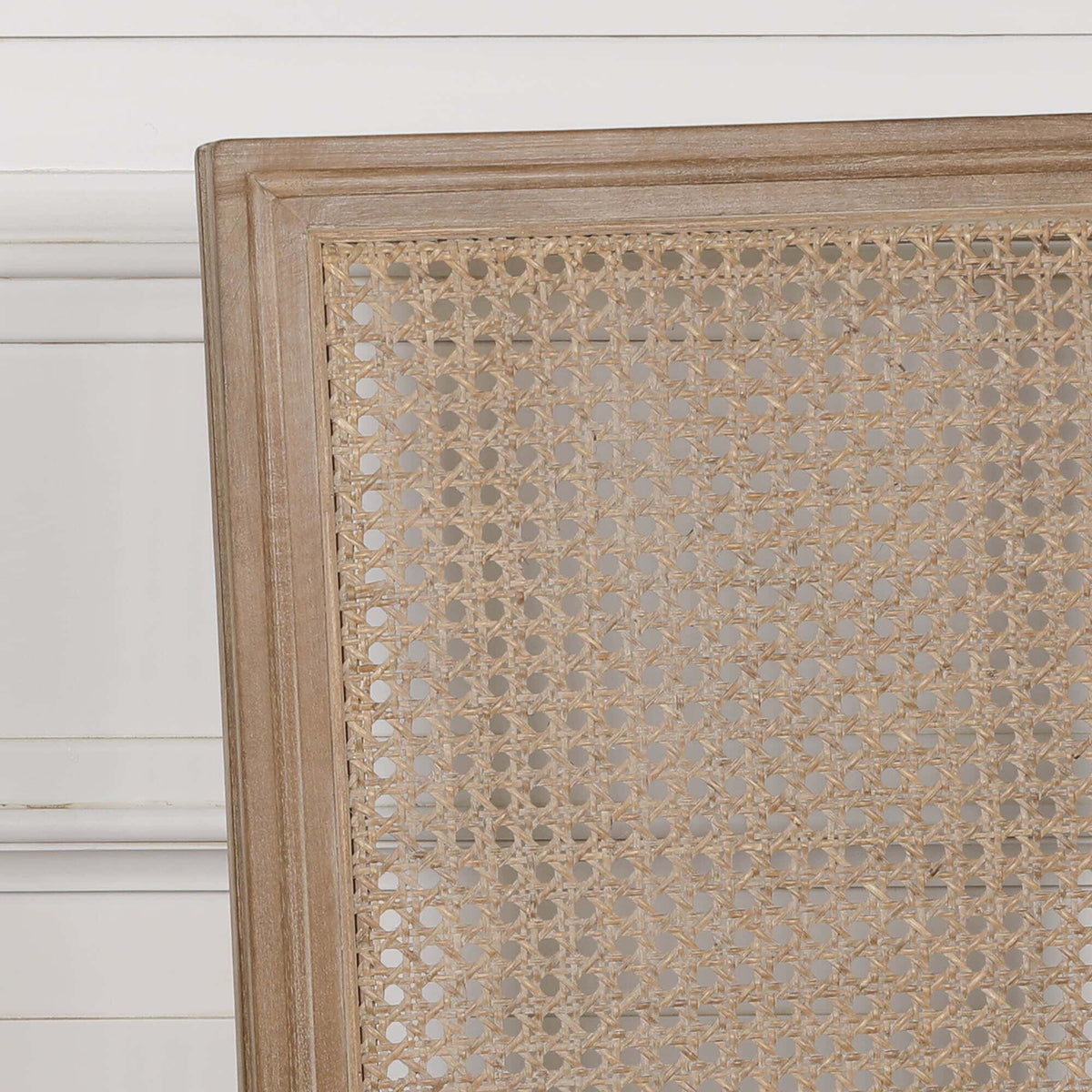 Wooden Louis Upholstered Square Back French Rattan Back Dining Chair