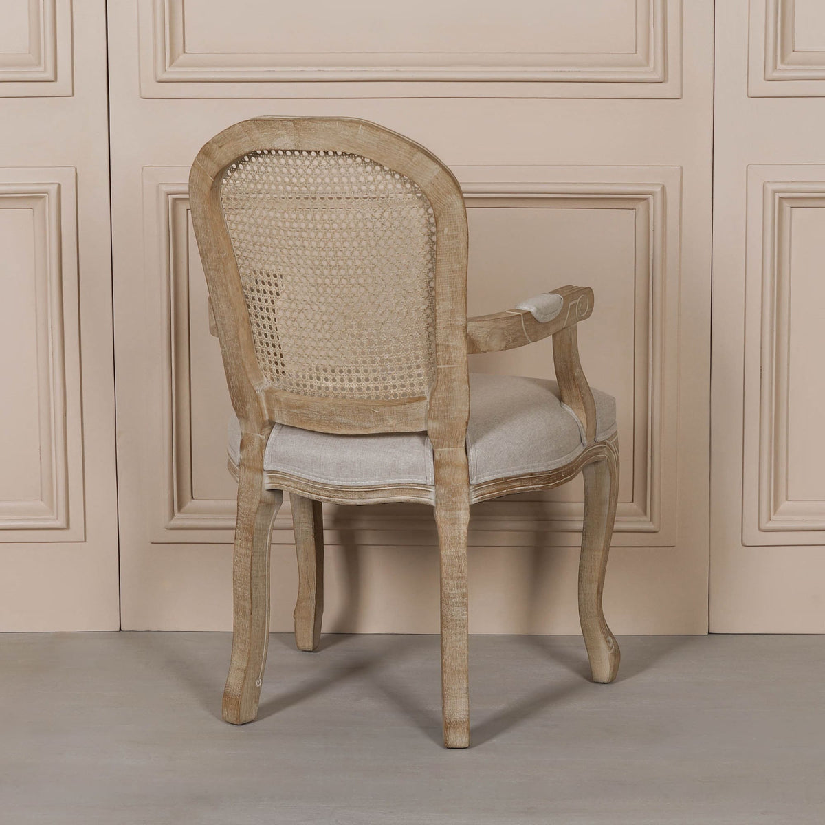 Wooden Carver Louis Upholstered Dining Arm Chair