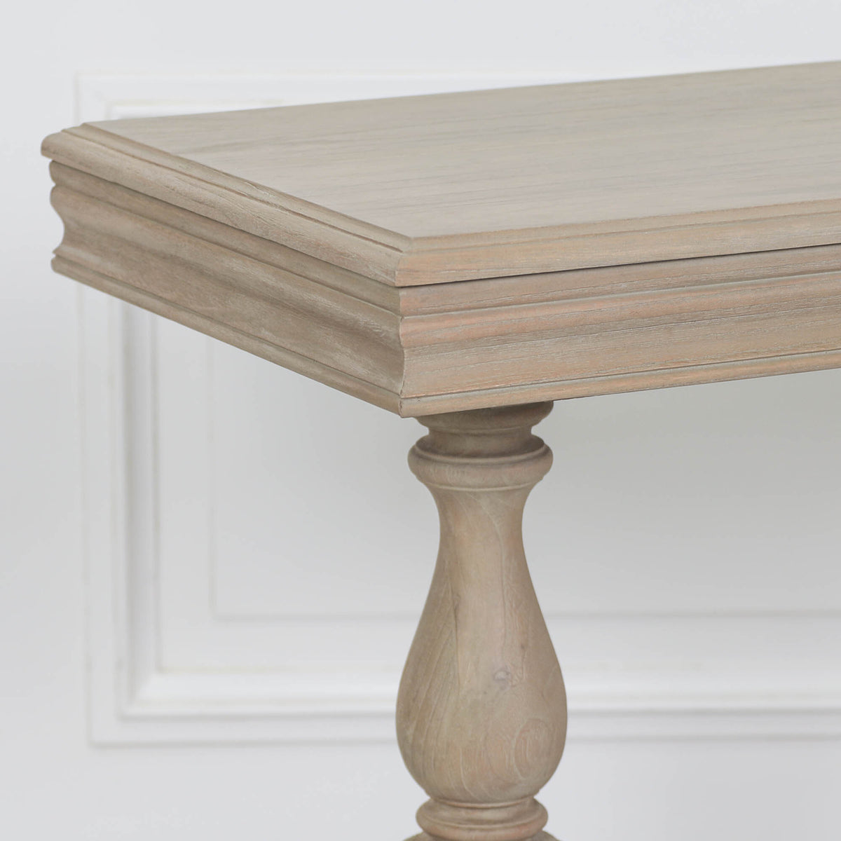 Hampton Rustic Wooden Intricate Carved Console with Drawer