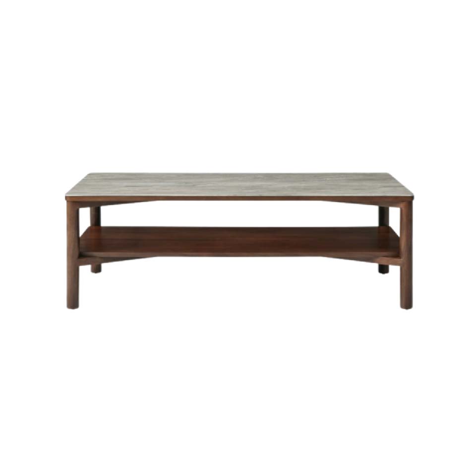 Willow wooden Coffee Table With Marble Effect Glass Top