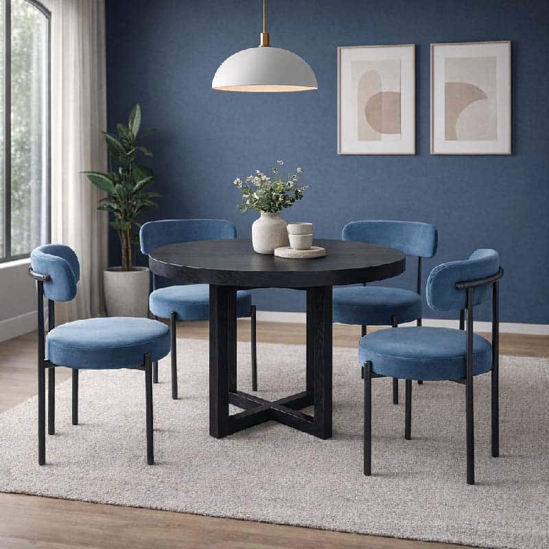 Flora Velvet Dining Chair blue