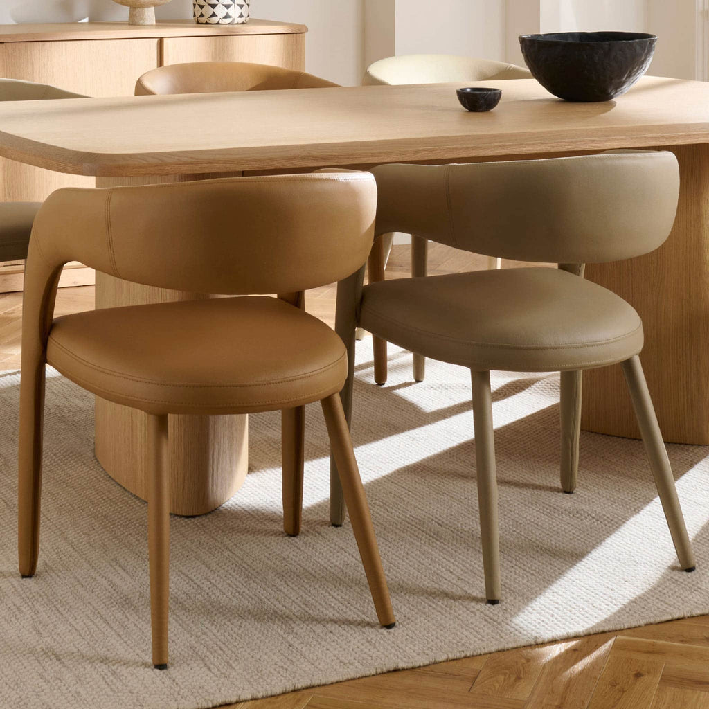 Oban Vegan Leather Dining Chair Taupe