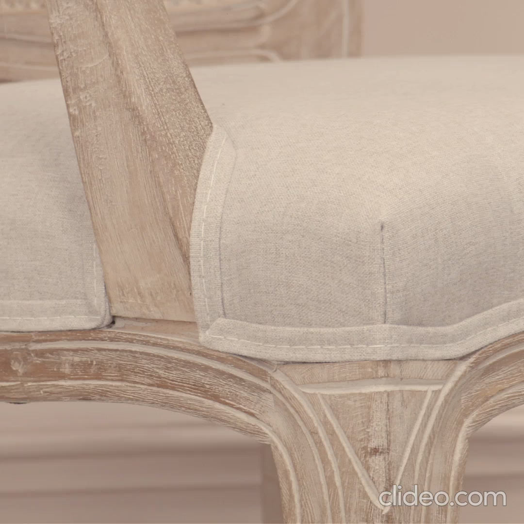 Wooden Carver Louis Upholstered Dining Arm Chair